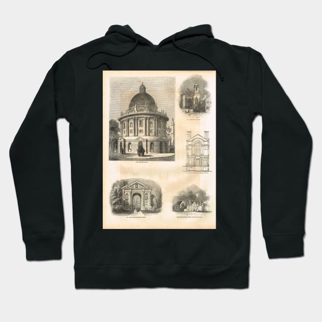 19th Century engraved scenes of Oxford, England Hoodie by artfromthepast